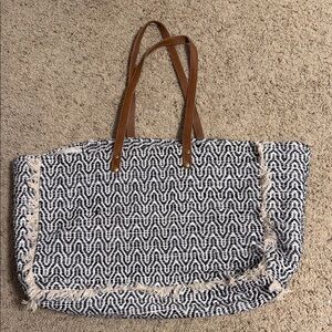 Stylish Black and White Myra Tote Bag